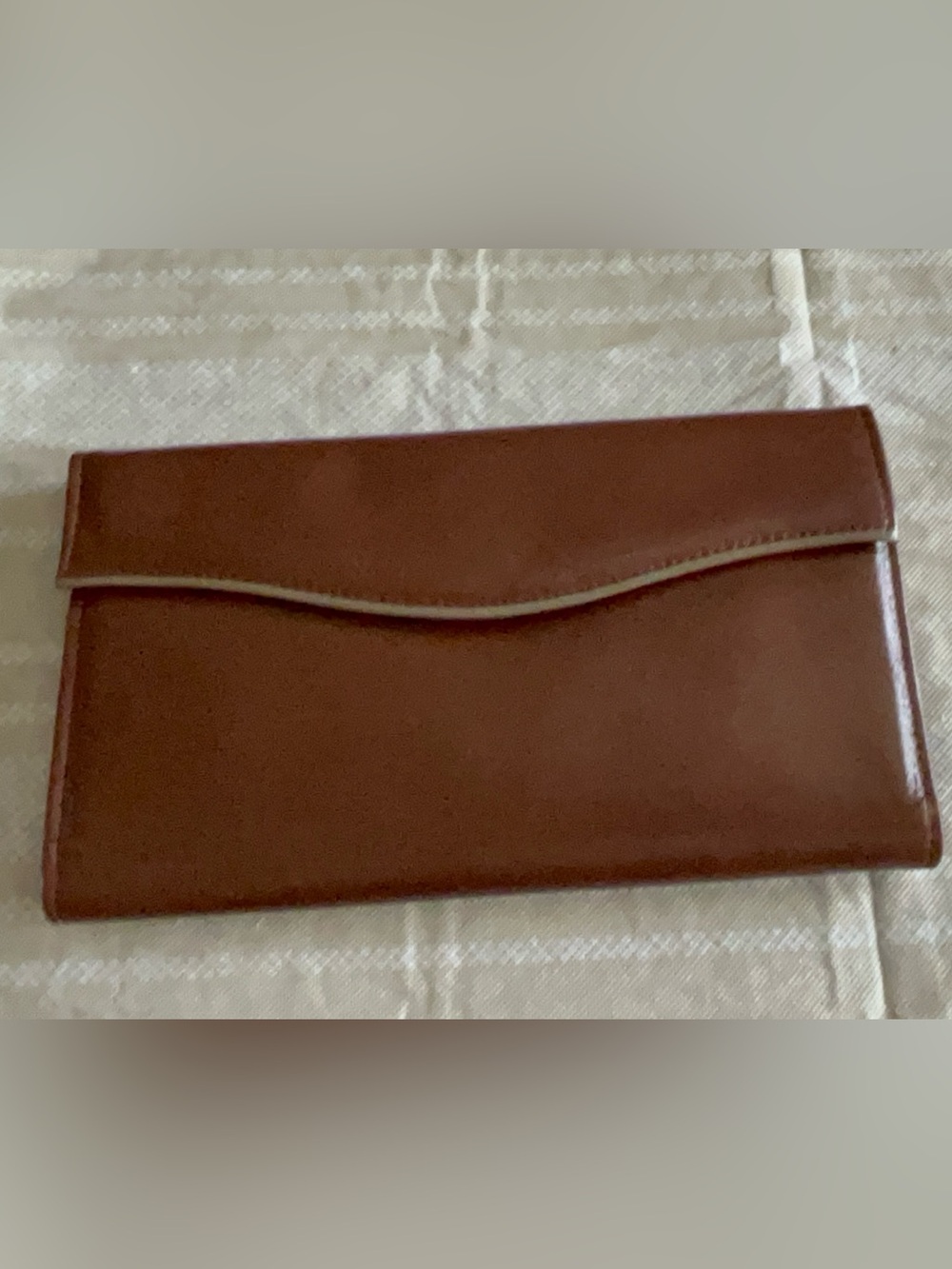 Vintage Buxton brown leather envelope wallet and checkbook cover New